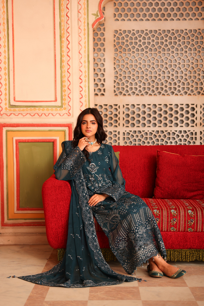 Nurin Chiffon - Aqua Blue
