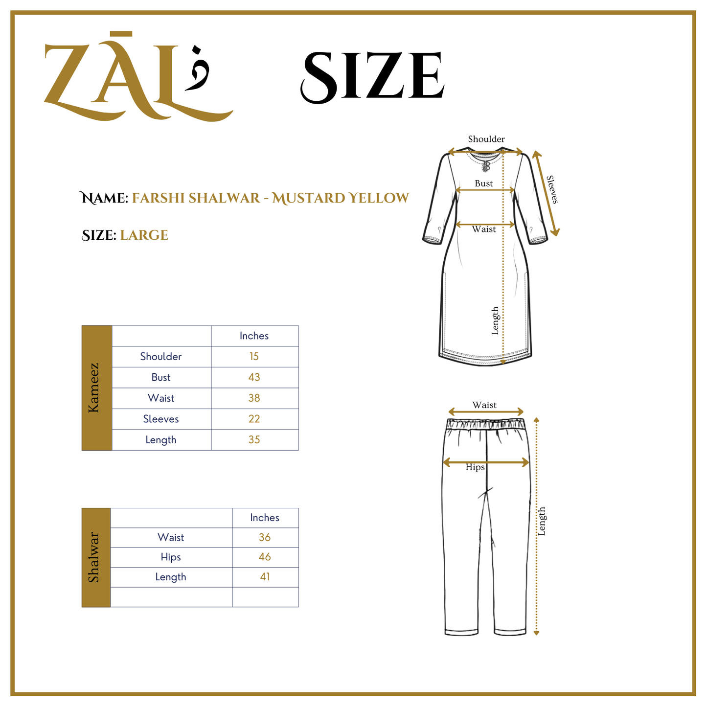 Farshi Shalwar - Mustard Yellow