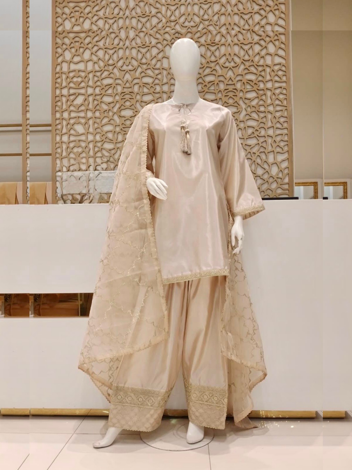 Farshi Shalwar - Champagne Beige