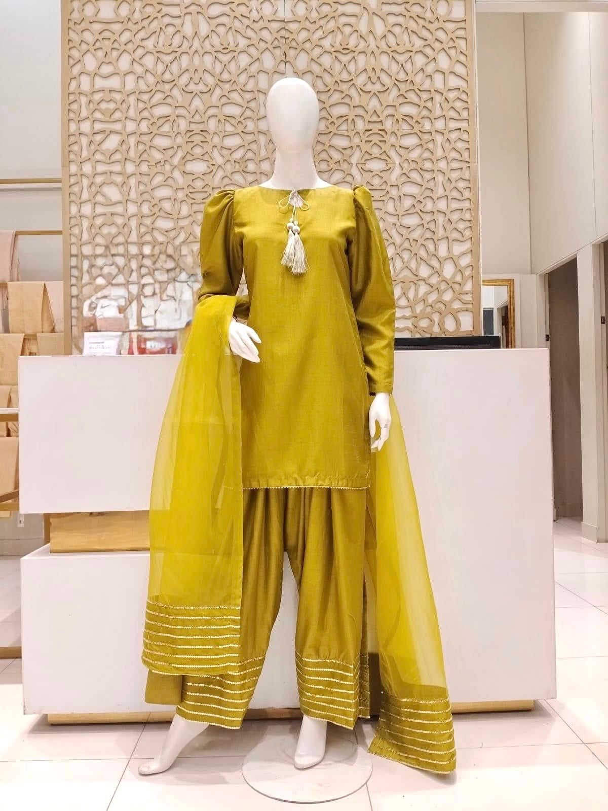 Farshi Shalwar - Mustard Yellow