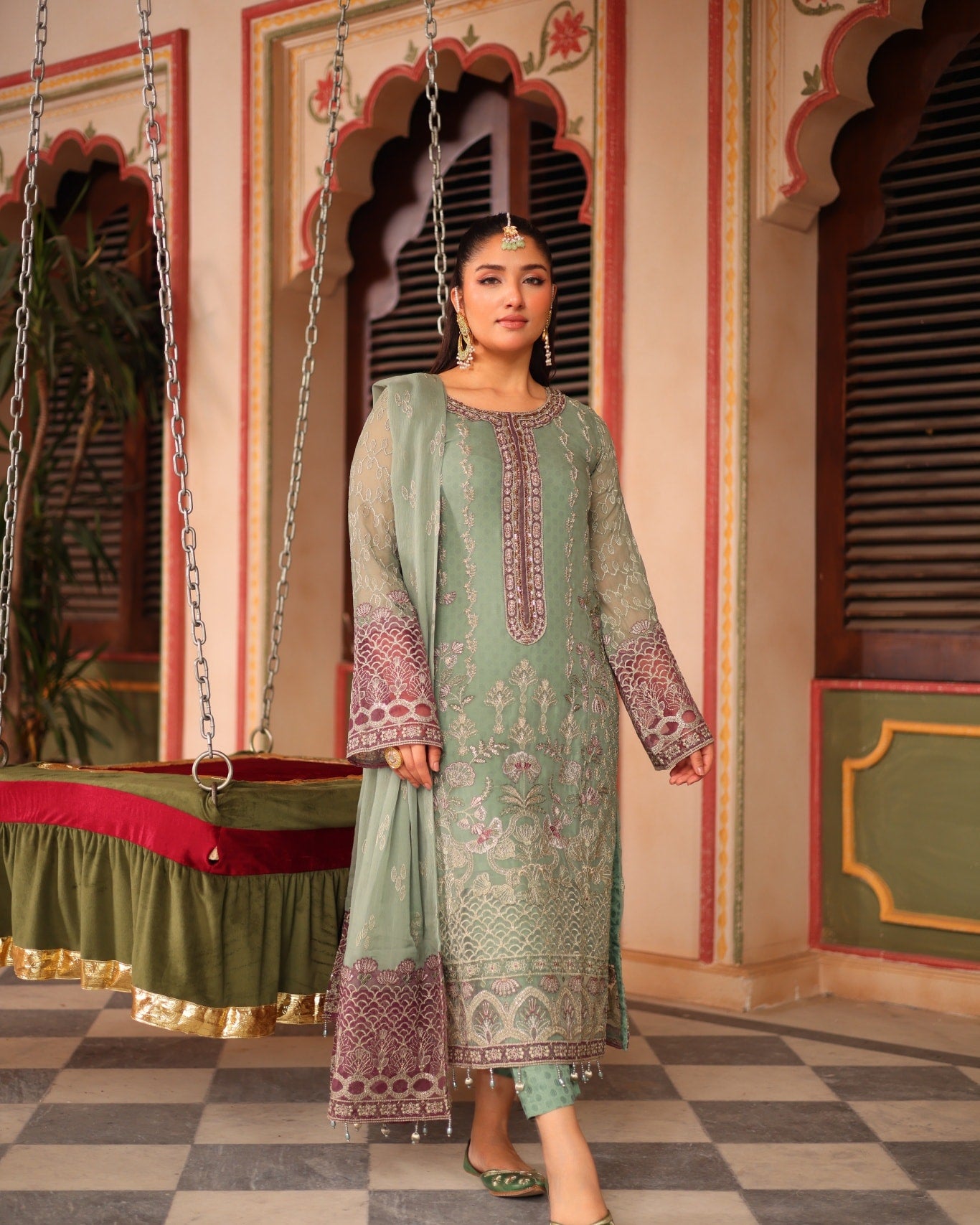 Nurin Chiffon - Persian Green