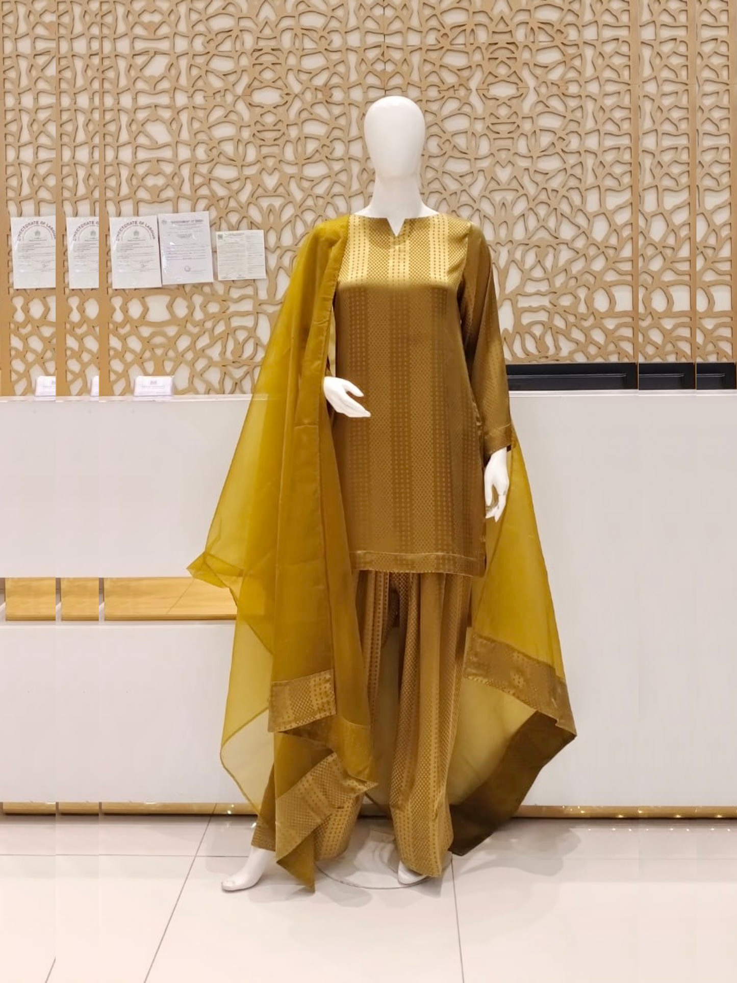 Farshi Shalwar - Golden Brown